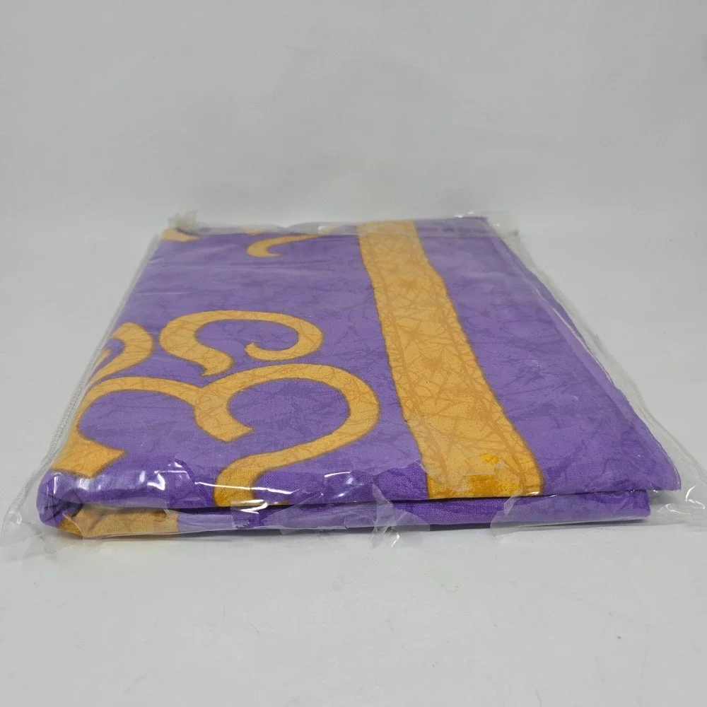 Om Symbol Cotton Tapestry Double Size 85x100 Purple Gold Blue Yoga Decor India